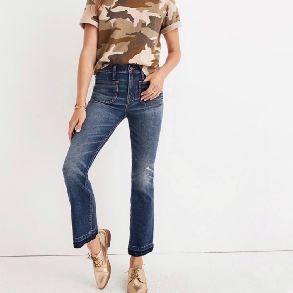 Cali Demi-Boot Jeans: Patch Pocket Edition Sz 26